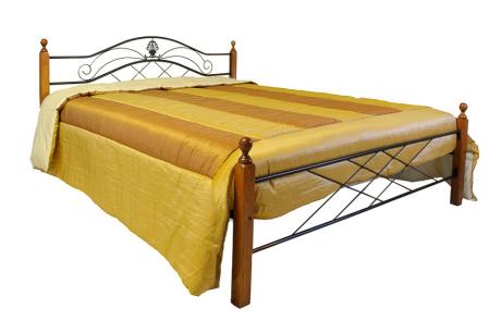 Кровать 2-спальная TМ Ricom дерево, металл, спинка у изголовья, 200х160 см